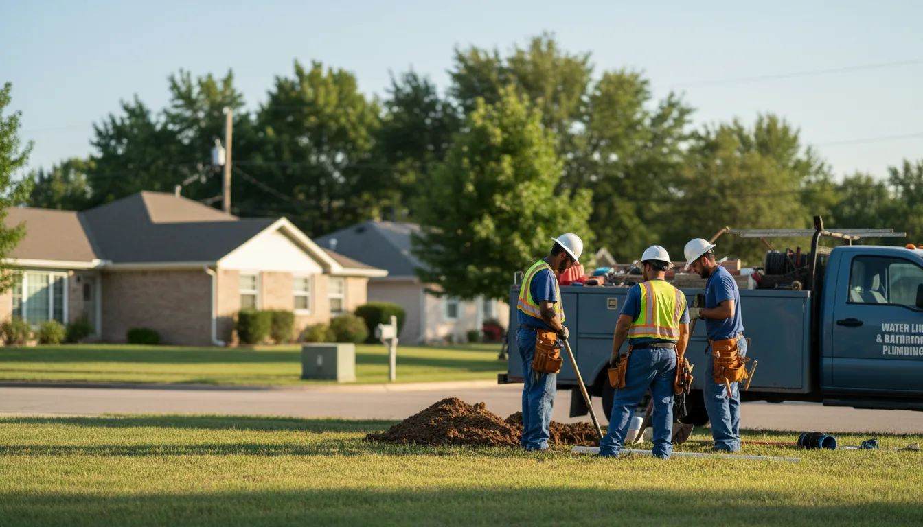 Residential water line and bathroom plumbing service in Oberon, ND